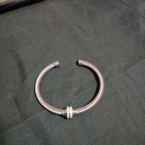 STAINLESS STEEL TWISTED CABLE CUFF BRACELET